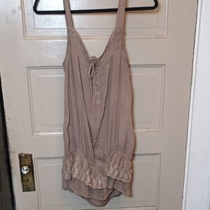 Richard & Chloe Boho Chic Lace Trim Tank Top
